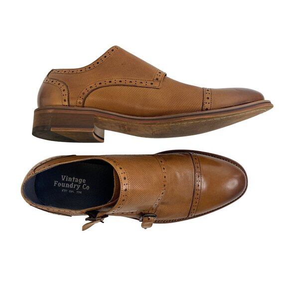 Mens Vintage Foundry Co Mens Tan Leather Double Monk Strap Dress Shoes 10.5 main image 5